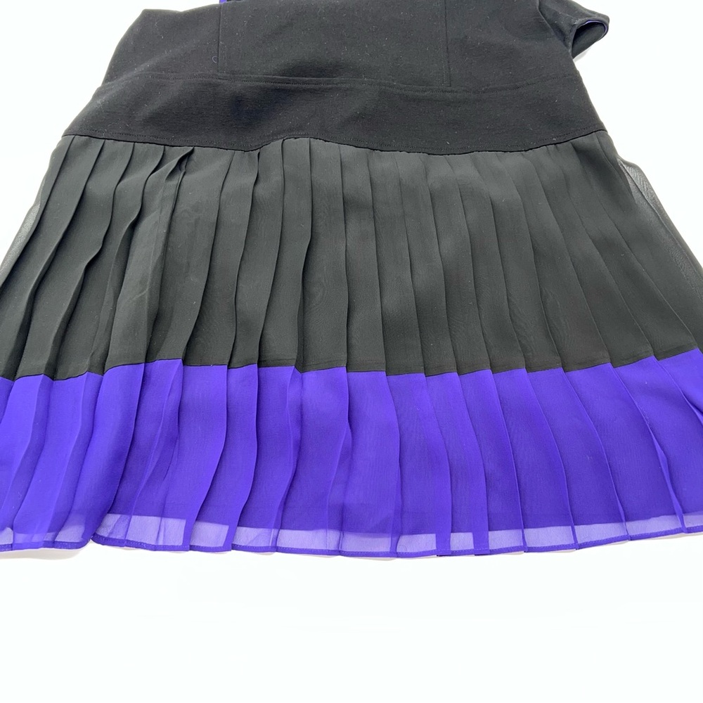 LOFT Black and Purple Mini Dress - Picture 7 of 16